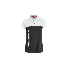 AMG womens polo shirt, black / white, B66959423 buy in USA