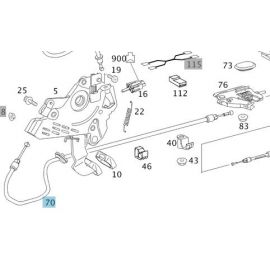 Original Mercedes-Benz Handbremsseil ab Fußpedal nach hinten Vito / Viano BR639 A6394202785 buy in USA