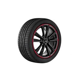 5-twin-spoke wheel, 45.7 cm (18-inch), red rim flange, CLA/ B-Class/ A-Class, 225/40 R18/, black, A24640106009Y23 buy in USA