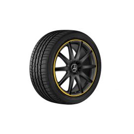 AMG 10-spoke wheel, 50.8 cm (20-inch), rim flange painted yellow, GLA, 235/40 R20/, matt black, A15640104029Y43 buy in USA