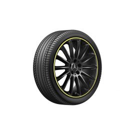 AMG multi-spoke wheel, 48.3 cm (19-inch), rim flange painted yellow, CLA/ B-Class/ A-Class, 225/40 R19/, black, A17740116009Y70 buy in USA