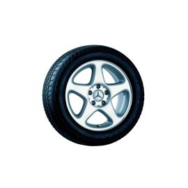 5-hole wheel, Algieba, 40.6 cm (16 inch), high-sheen, (CLC/ SLK-SLC/ C-Class among others), 225/50 R16/, silver, B66470987 buy in USA