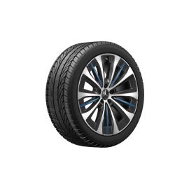 Multi-spoke wheel, 50.8 cm (20-inch), high-sheen, EQE, 255/40 R20/, black, blue, A29540118005X31 buy in USA