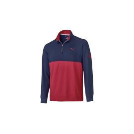 Mens golf sweater, navy / red, B66455028 buy in USA