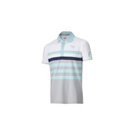 Mens golf polo shirt, gray / white / blue, B66450590 buy in USA