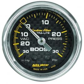 Autometer Carbon Fiber 52mm 30 PSI Mechanical Boost Gauge buy in USA