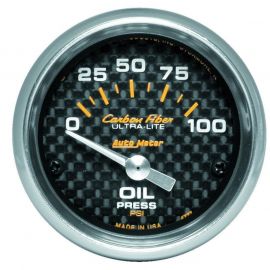 Autometer Carbon Fiber 52mm 100 PSI Electronic Oil Pressure Gauge buy in USA