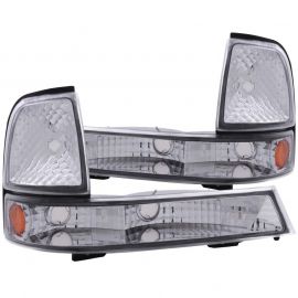 ANZO 1998-2000 Ford Ranger Euro Parking Lights Chrome w/ Amber Reflector buy in USA