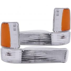 ANZO 1991-1996 Dodge Dakota Euro Parking Lights Chrome w/ Amber Reflector buy in USA