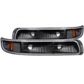 ANZO 1999-2002 Chevrolet Silverado 1500 Euro Parking Lights Black w/ Amber Reflector buy in USA