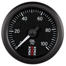 Autometer Stack 52mm 0-100 PSI 1/8in NPTF (M) Mechanical Oil Pressure Gauge - Black buy in USA