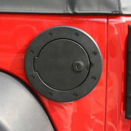 Rugged Ridge Locking Gas Cap Door Black Alum 07-18 Jeep Wrangler JK buy in USA