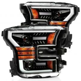 AlphaRex 15-17 Ford F-150 PRO-Series Proj Headlights Plank Style Gloss Blk w/Activ Light/Seq Signal buy in USA