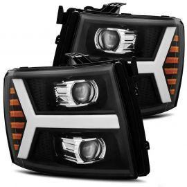 AlphaRex 07-13 Chevy 1500HD PRO-Series Proj Headlight Plank Style Matte Blk w/Activ Light/Seq Signal buy in USA