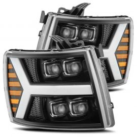 AlphaRex 07-13 Chevy 1500HD(NewBody) NOVA LED Proj Headlight Plank Sty Glos Blk w/Activ Lite/Seq Sig buy in USA