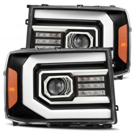 AlphaRex 07-13 GMC 1500HD PRO-Series Proj Headlights Plank Style Matte Blk w/Activ Light/Seq Signal buy in USA