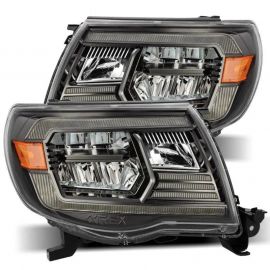 AlphaRex 05-11 Toyota Tacoma LUXX Crystal Headlights Plank Style Alpha Black w/Activation Light/DRL buy in USA