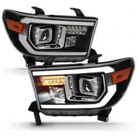 ANZO 2007-2014 Toyota Tundra Projector Light Bar H.L Black Amber(Led High Beam) (Halogen Version) buy in USA