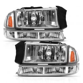 ANZO 1997-2004 Dodge Dakota Crystal Headlight Set Chrome Amber buy in USA