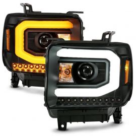 ANZO GMC SIERRA 1500 14-15 2500H/15-19 Projector Headlight Plank Style Black w/ Switchback (Halogen) buy in USA