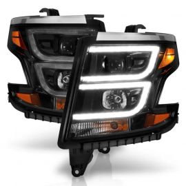 ANZO 2015-2020 Chevy Tahoe Projector Headlights Plank Style Black w/DRL buy in USA