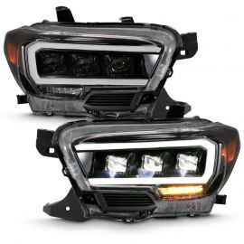 ANZO 2016-2018 Toyota Tacoma LED Projector Headlights Plank Style Black w/ Amber buy in USA