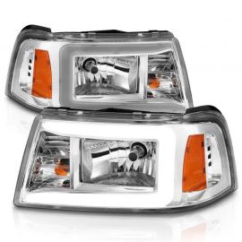 ANZO 2001-2011 Ford Ranger Crystal Headlights w/ Light Bar Chrome Housing buy in USA