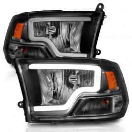 ANZO 2009-2018 Dodge Ram 1500 Crystal Headlights w/ Light Bar Black Housing buy in USA