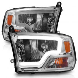 ANZO 2009-2018 Dodge Ram 1500/ 2500/ 3500 Crystal Headlights w/ Light Bar Chrome Housing buy in USA