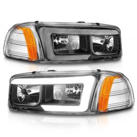 Anzo 99-17 GMC Sierra/Denali Headlights Black Amber (w/C Light Bars) buy in USA