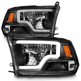 ANZO 2009-2020 Dodge Ram 1500 Full LED Square Projector Headlights w/ Chrome Housing Black Amber buy in USA