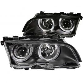 ANZO 1999-2001 BMW 3 Series E46 Projector Headlights w/ Halo Black buy in USA