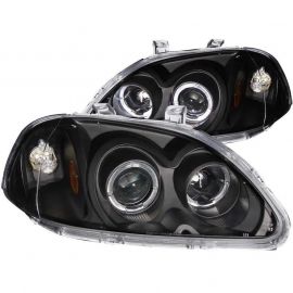 ANZO 1996-1998 Honda Civic Projector Headlights w/ Halo Black buy in USA