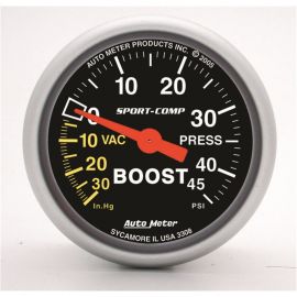 Autometer Sport-Comp 52mm 45 PSI Mechanical Boost Gauge buy in USA