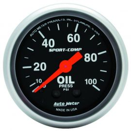 Autometer Sport Comp 52mm Mechanical 0-100 PSI Oil Pressure Gauge buy in USA