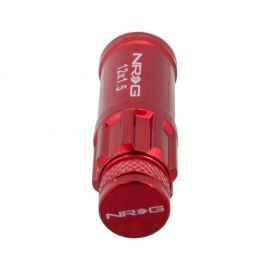 NRG 700 Series M12 X 1.5 Steel Lug Nut w/Dust Cap Cover Set 21 Pc w/Locks & Lock Socket - Red buy in USA