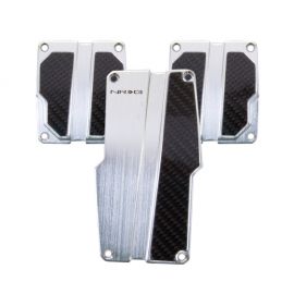 NRG Brushed Aluminum Sport Pedal M/T - Silver w/Black Carbon buy in USA