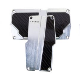 NRG Brushed Aluminum Sport Pedal A/T - Silver w/Black Carbon buy in USA