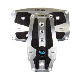 NRG Brushed Aluminum Sport Pedal A/T - Silver w/Black Rubber Inserts buy in USA