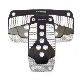 NRG Aluminum Sport Pedal A/T - Black w/Silver Carbon buy in USA