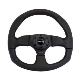 NRG Reinforced Steering Wheel (320mm Horizontal / 330mm Vertical) Leather w/Black Stitching buy in USA