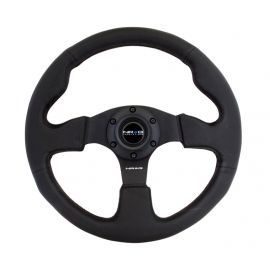 NRG Reinforced Steering Wheel (320mm) Black Leather w/Black Stitching buy in USA