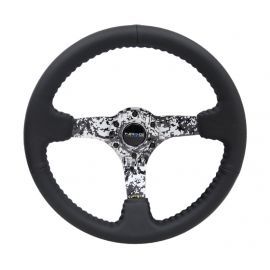 NRG Reinforced Steering Wheel (350mm / 3in. Deep) Blk Leather w/Hydrodipped Digi-Camo Spokes buy in USA