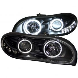 ANZO 1998-2002 Chevrolet Camaro Projector Headlights w/ Halo Black buy in USA