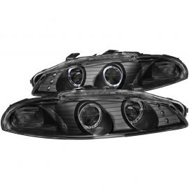 ANZO 1997-1999 Mitsubishi Eclipse Projector Headlights w/ Halo Black G2 buy in USA