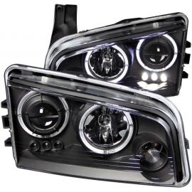 ANZO 2006-2010 Dodge Charger Projector Headlights w/ Halo Black buy in USA