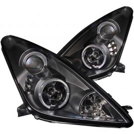 ANZO 2000-2005 Toyota Celica Projector Headlights w/ Halo Black buy in USA