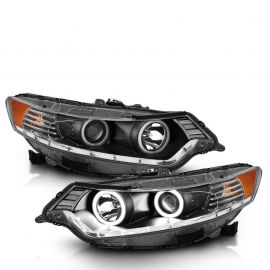 ANZO 2009-2012 Acura Tsx Projector Headlights w/ Halo Black (CCFL) (HID Compatible) buy in USA