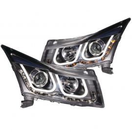 ANZO 2011-2015 Chevrolet Cruze Projector Headlights w/ U-Bar Black buy in USA