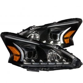 ANZO 2013-2014 Nissan Altima Projector Headlights w/ Plank Style Design Black buy in USA